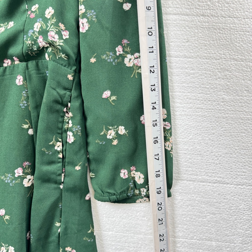 Abercrombie & Fitch Forest Green Floral Long Sleeve Mini Dress - Picture 8 of 11